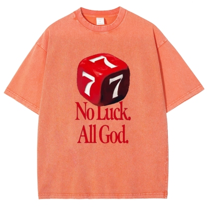 Not Luck All God Vintage Snowflake Washed T-Shirt-moweekender