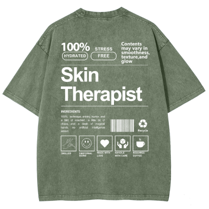 Skin Therapist Unisex Fit Washed T-Shirt-moweekender
