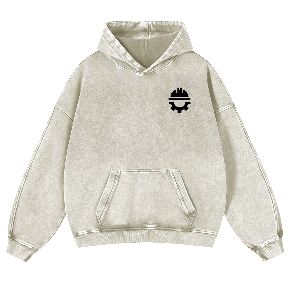 Civil Engineer Pattern Vintage Washed Hoodie-moweekender