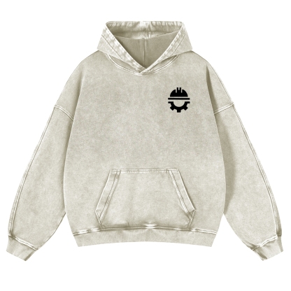 Civil Engineer Pattern Vintage Washed Hoodie-moweekender