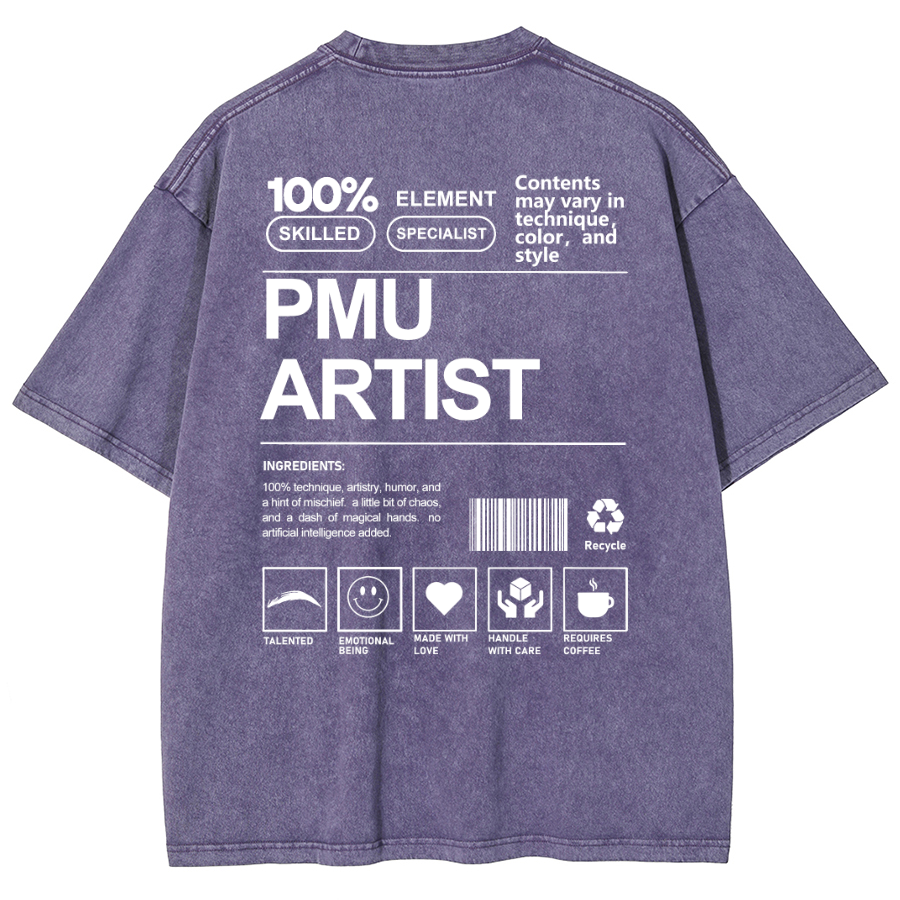 PMU Artist Unisex Fit Washed T-Shirt-moweekender