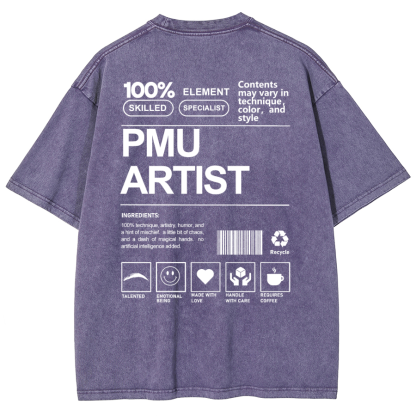 PMU Artist Unisex Fit Washed T-Shirt-moweekender
