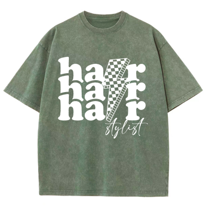Hair Stylist Unisex Fit Washed T-Shirt-moweekender