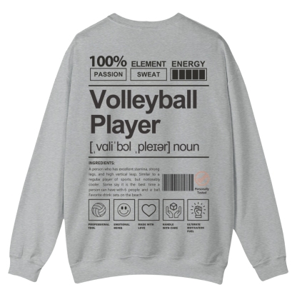 Volleyball Player Printed Crew Neck Sweatshirt-moweekender