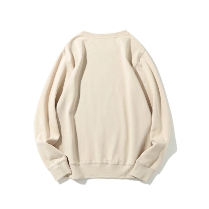 Solid Color Round Neck Sweatshirt