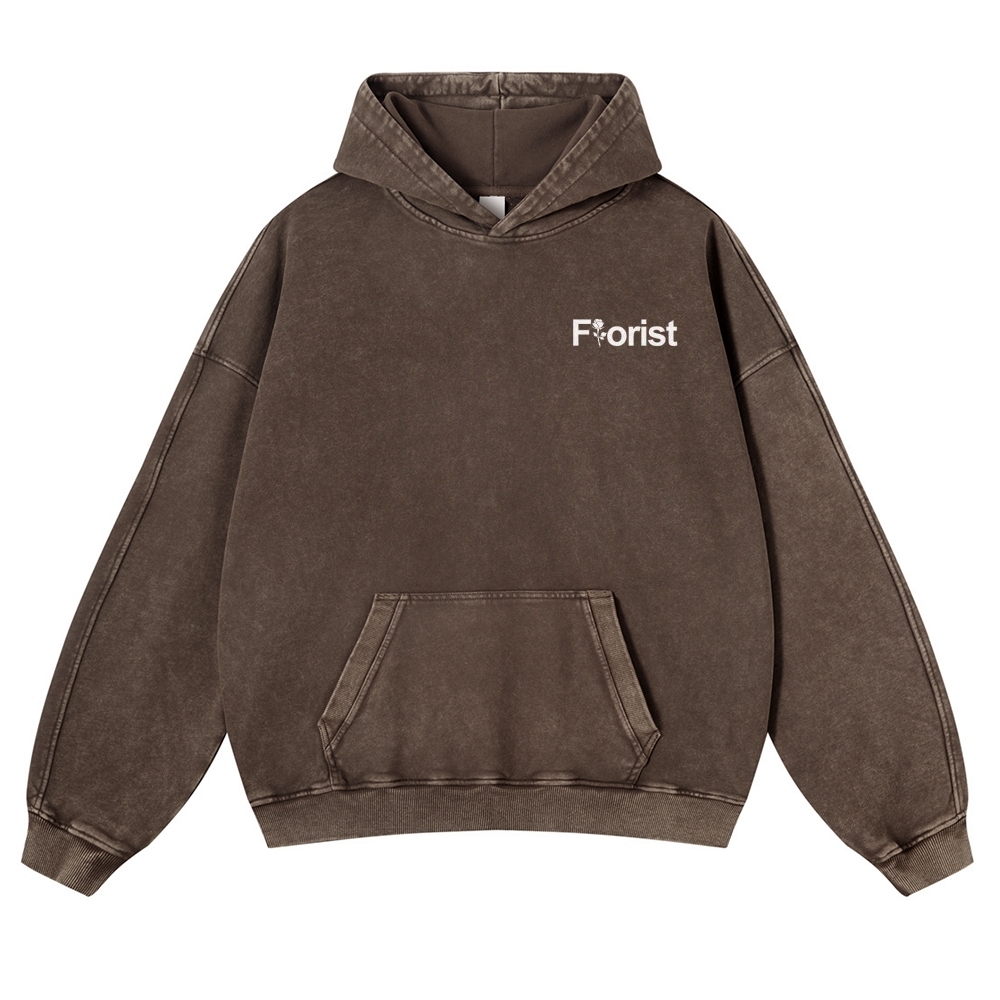 Florist Pattern Vintage Washed Hoodie-moweekender