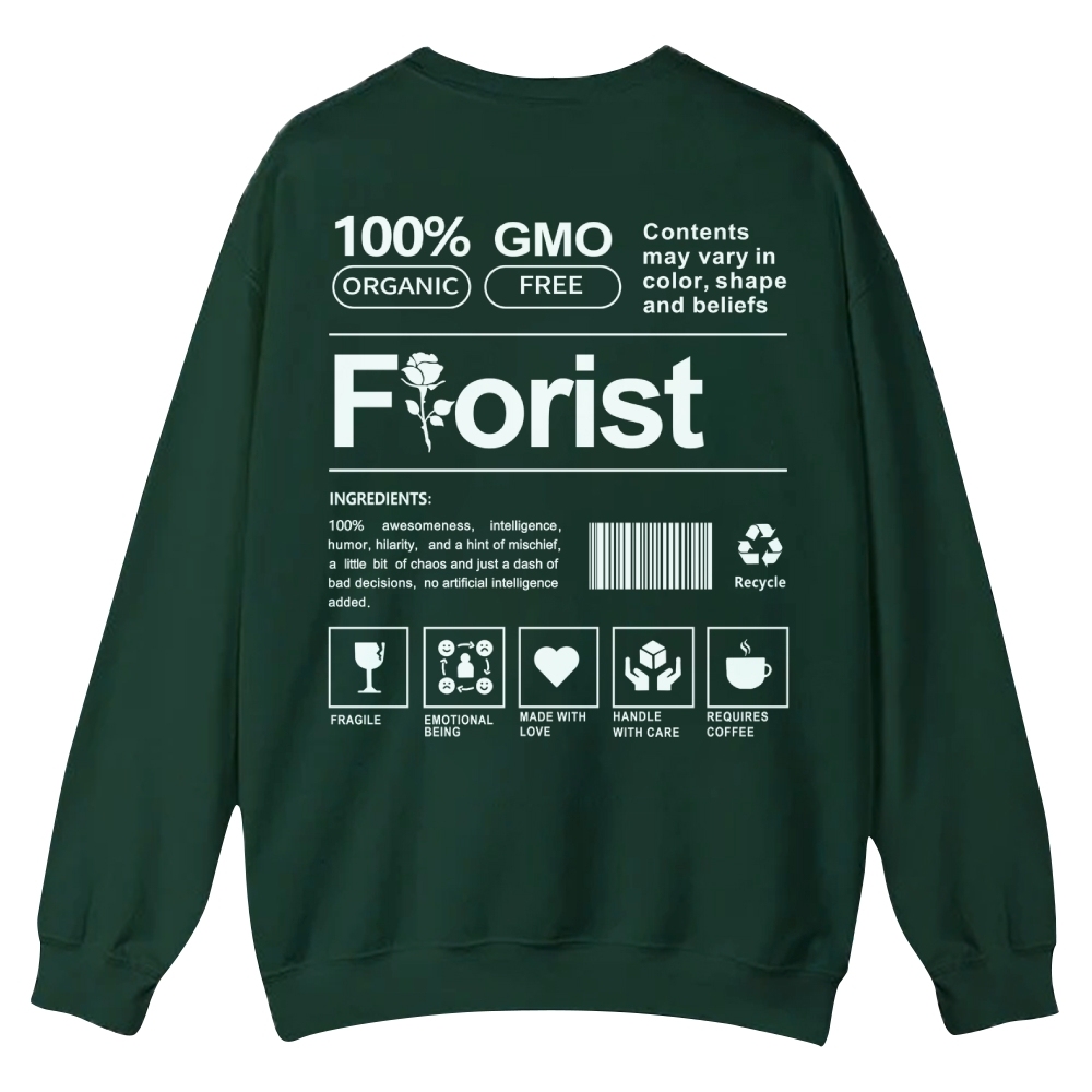 Florist Pattern Crew Neck Sweatshirt-moweekender