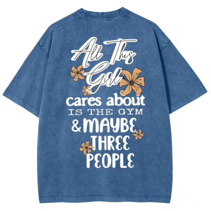 Cares About Is The Gym Unisex Fit Washed T-Shirt-moweekender