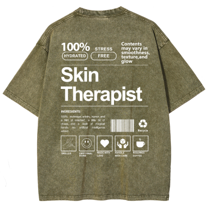 Skin Therapist Unisex Fit Washed T-Shirt-moweekender