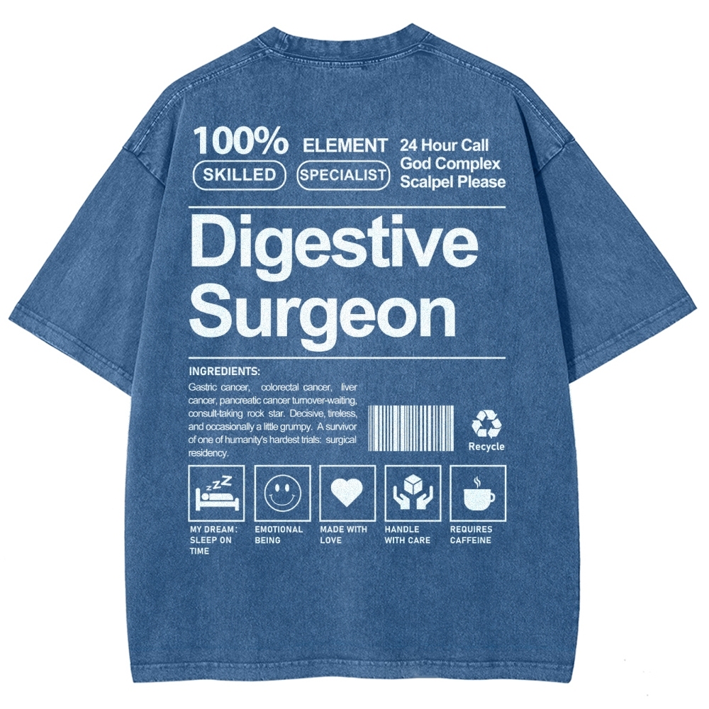 Digestive Surgeon Unisex Fit Washed T-Shirt-moweekender
