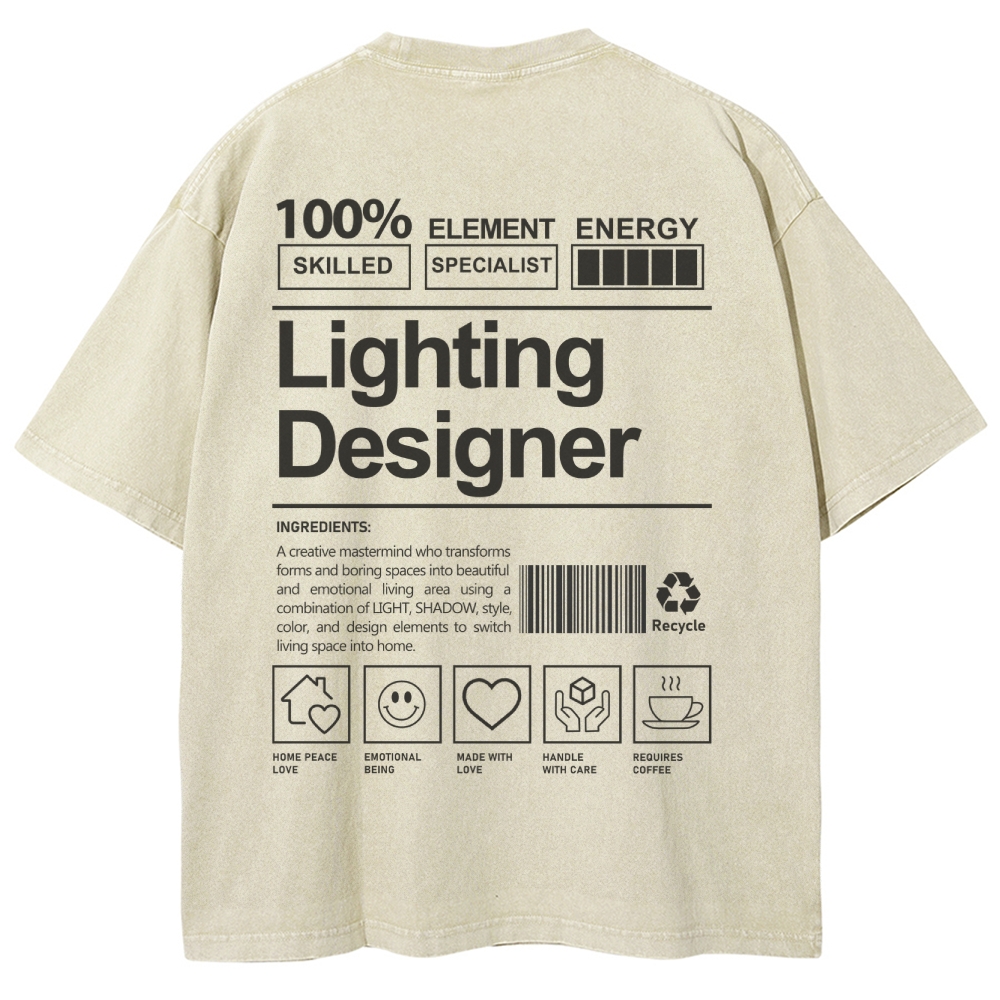 Lighting Designer Unisex Fit Washed T-Shirt-moweekender