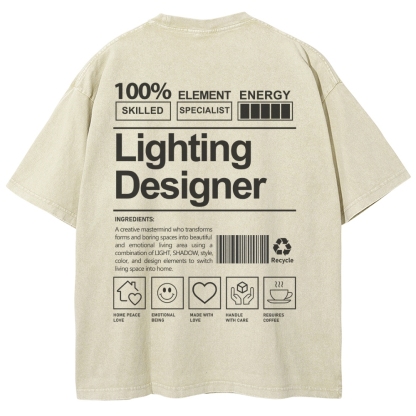 Lighting Designer Unisex Fit Washed T-Shirt-moweekender