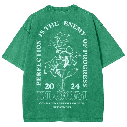 2024 Bloom Vintage Snowflake Washed T-Shirt-moweekender