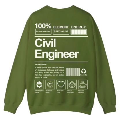 Civil Engineer Pattern Crew Neck Sweatshirt-moweekender