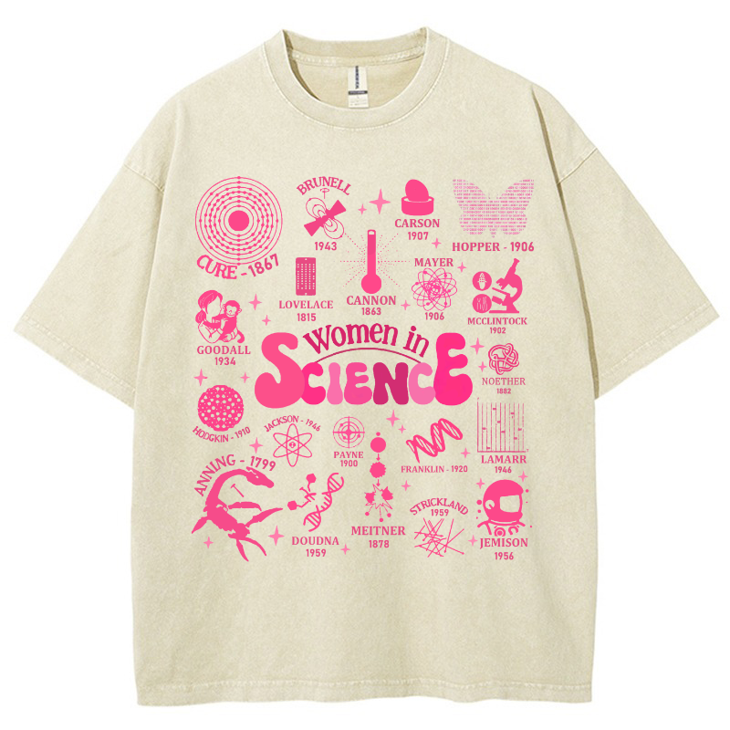 In Science Teacher Vintage Snowflake Washed T-Shir-moweekender