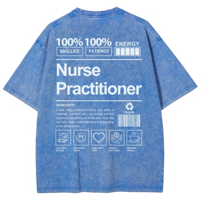 Nurse Practitioner Unisex Fit Washed T-Shirt-moweekender