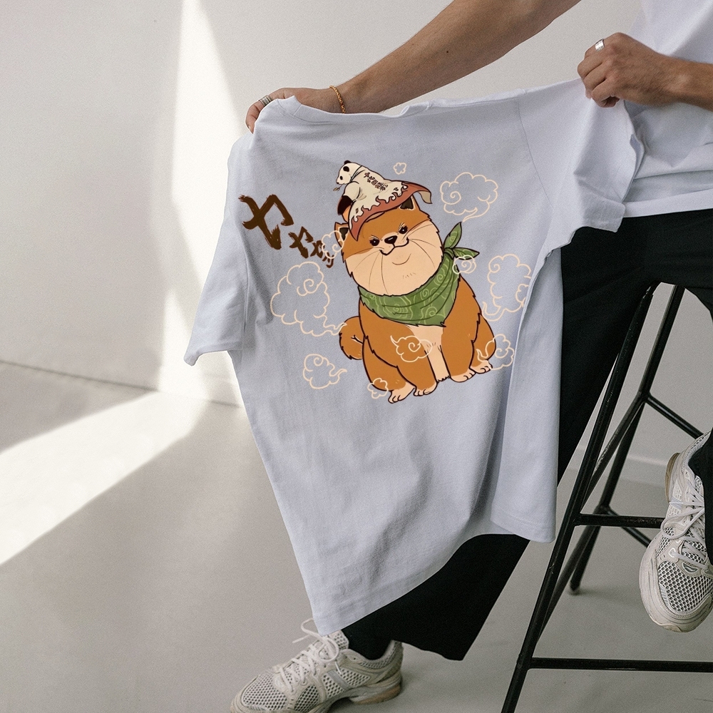 Japanese Panda Shiba Inu Pattern Unisex Prints T-Shirt-moweekender