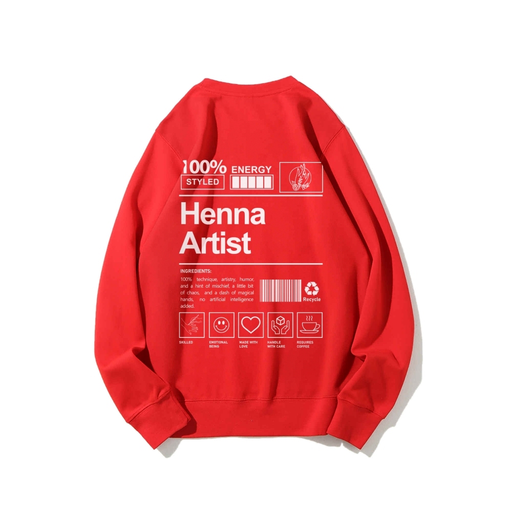 Henna Artist Casual Crewneck Sweatshirt-moweekender