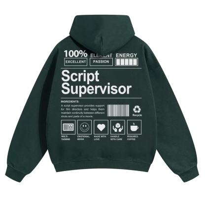Script Supervisor Unisex Casual Anime Print Hoodie-moweekender