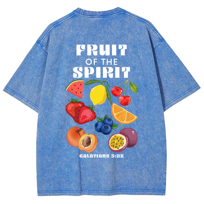 Fruit Of The Spirit Vintage Snowflake Washed T-Shirt-moweekender