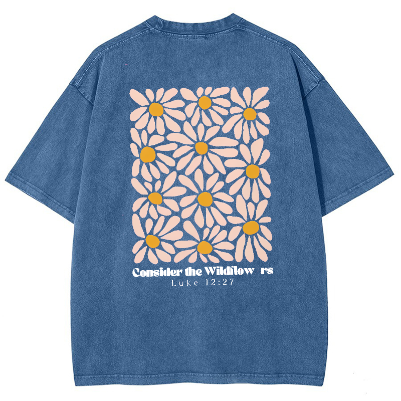 Consider The WildFlower Vintage Snowflake Washed T-Shirt-moweekender
