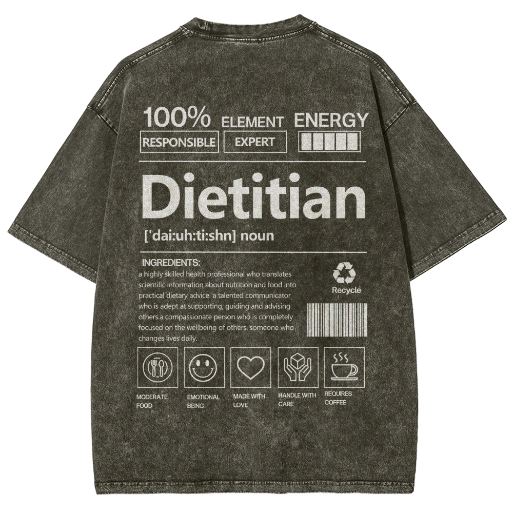 Dietitian Unisex Fit Washed T-Shirt-moweekender