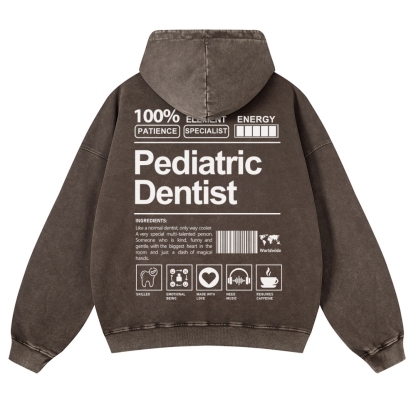 Pediatric Dentist Casual Washed Hoodie-moweekender
