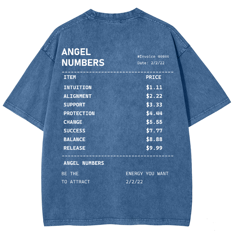 Angel Numbers Unisex Fit Washed T-Shirt-moweekender