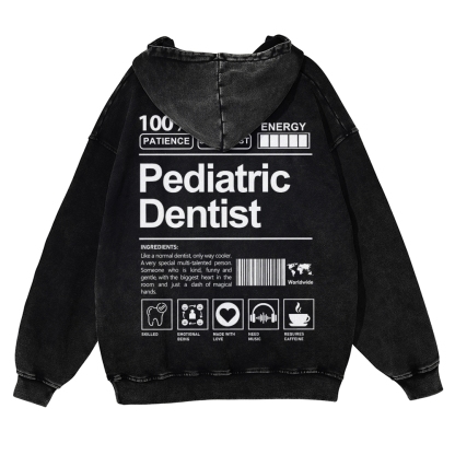 Pediatric Dentist Casual Washed Hoodie-moweekender