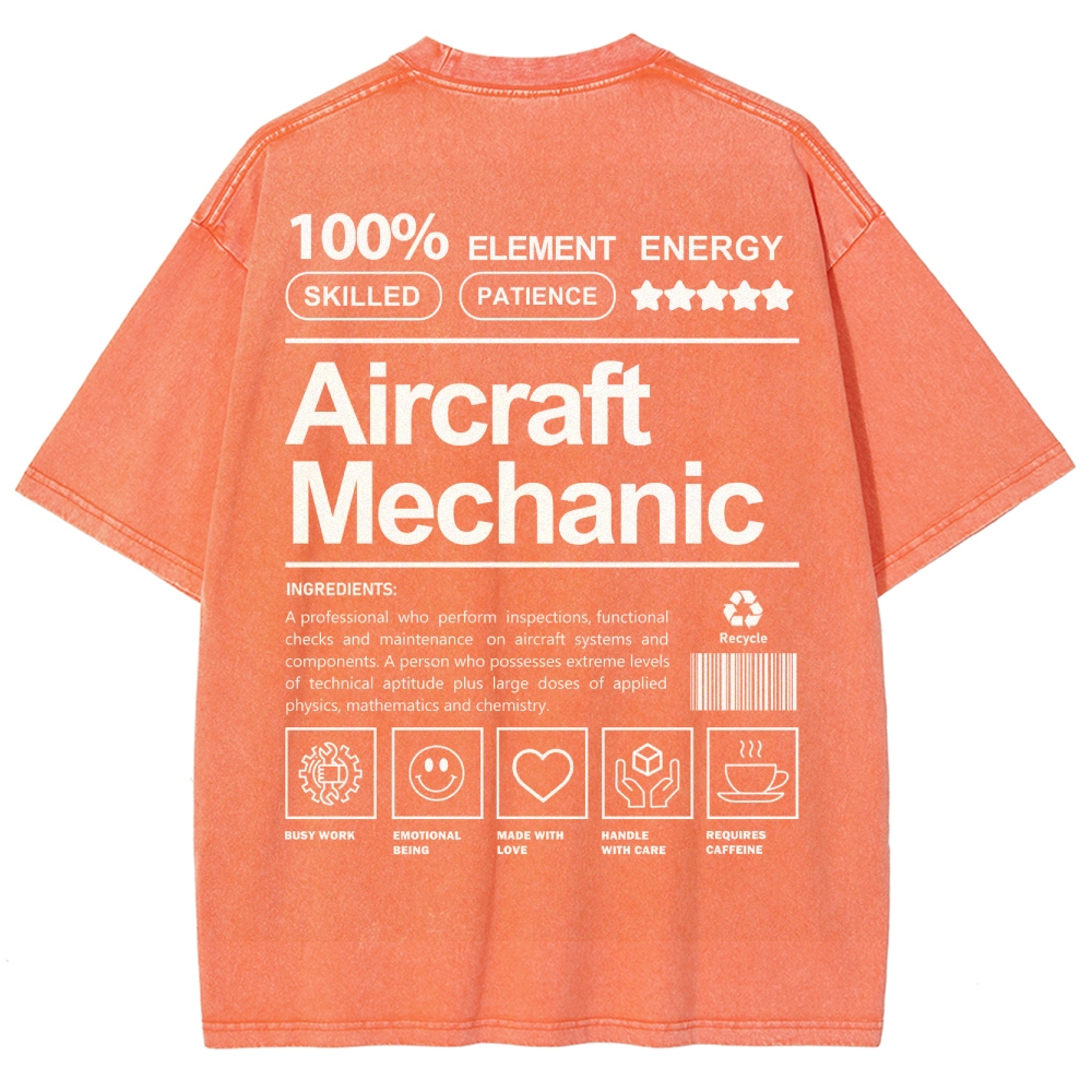 Aircraft Mechanic Unisex Fit Washed T-Shirt-moweekender