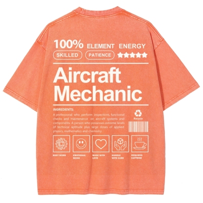 Aircraft Mechanic Unisex Fit Washed T-Shirt-moweekender