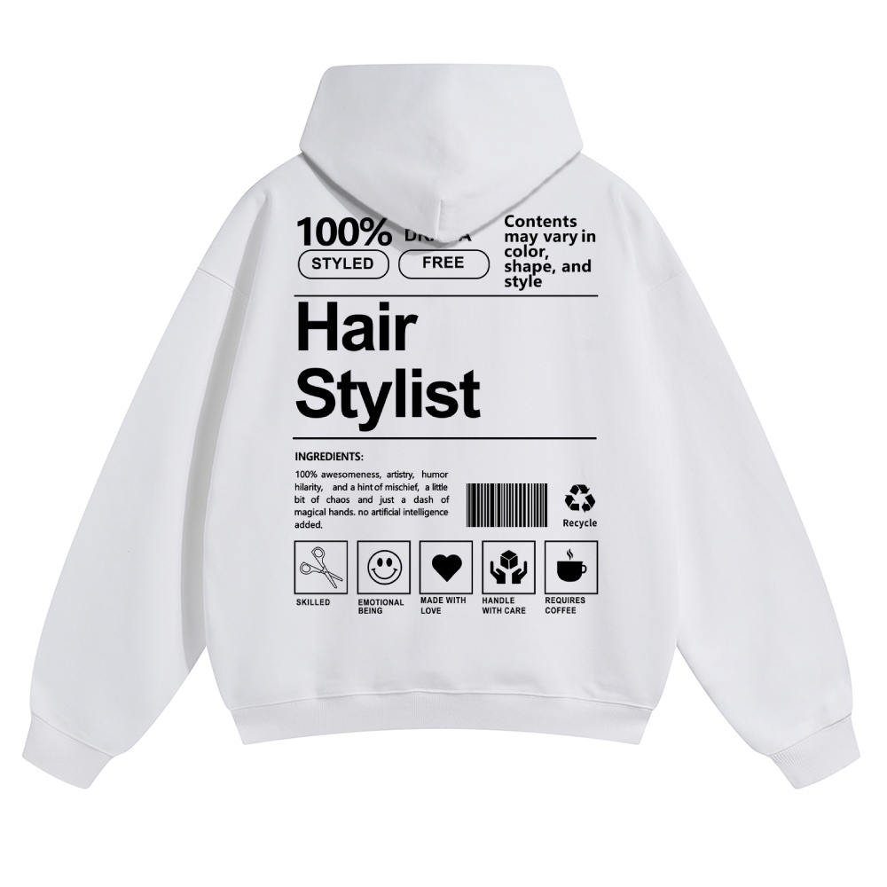 Hair Stylist Pattern Unisex Casual Anime Print Hoodie-moweekender