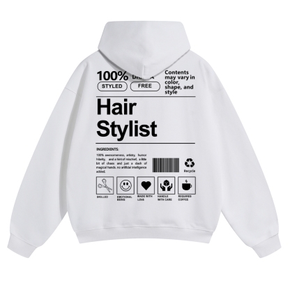 Hair Stylist Pattern Unisex Casual Anime Print Hoodie-moweekender