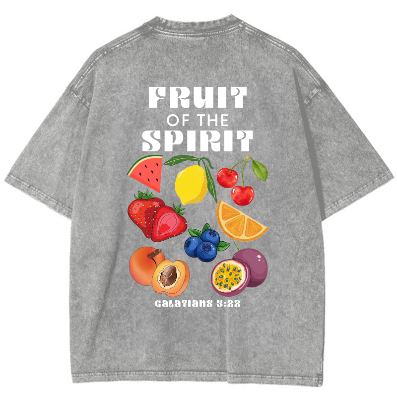 Fruit Of The Spirit Vintage Snowflake Washed T-Shirt-moweekender
