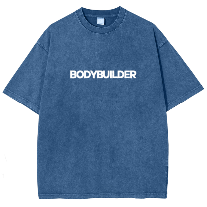 Body Builder Unisex Fit Washed T-Shirt-moweekender