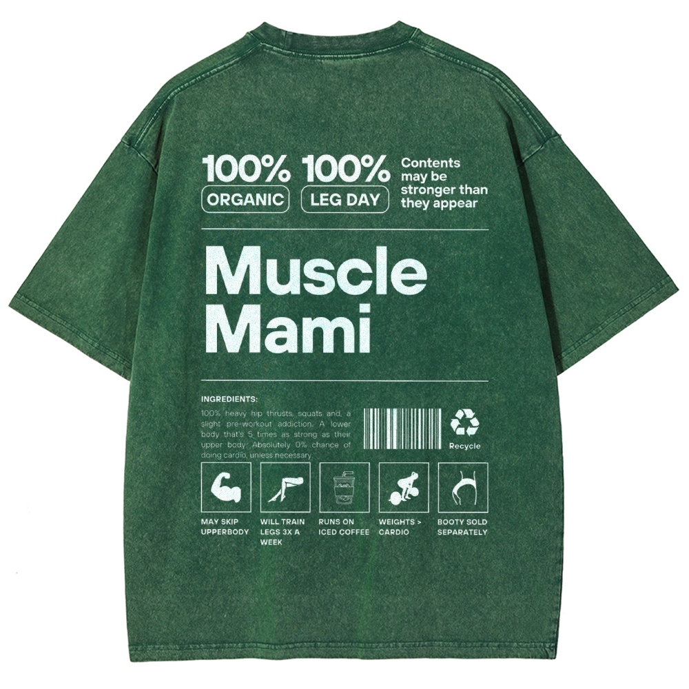 Muscle Mami Vintage Snowflake Washed T-Shirt-moweekender