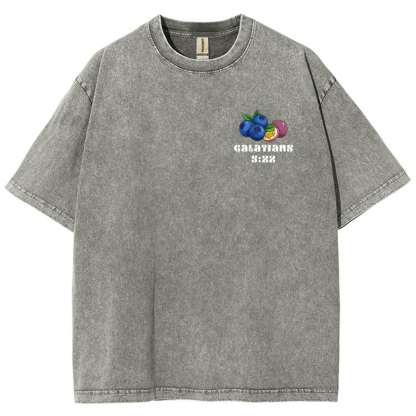 Fruit Of The Spirit Vintage Snowflake Washed T-Shirt-moweekender