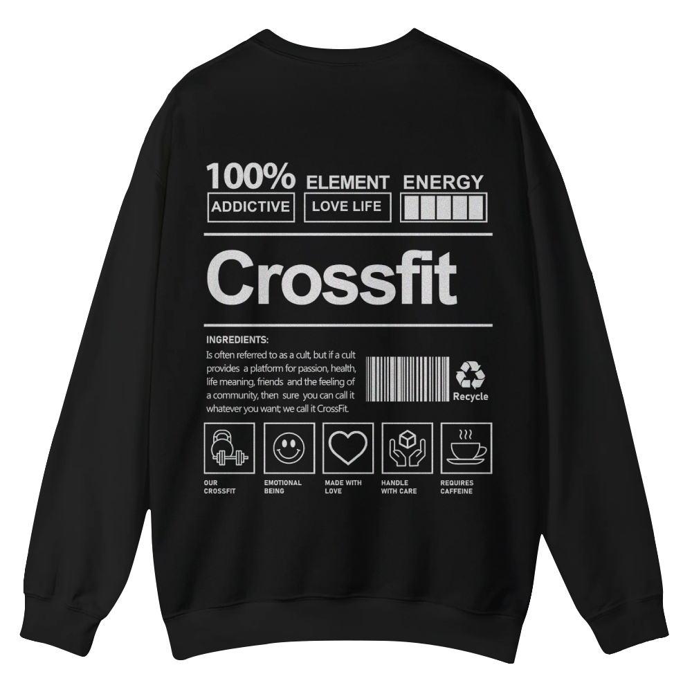Crossfit Printed Crew Neck Sweatshirt-moweekender