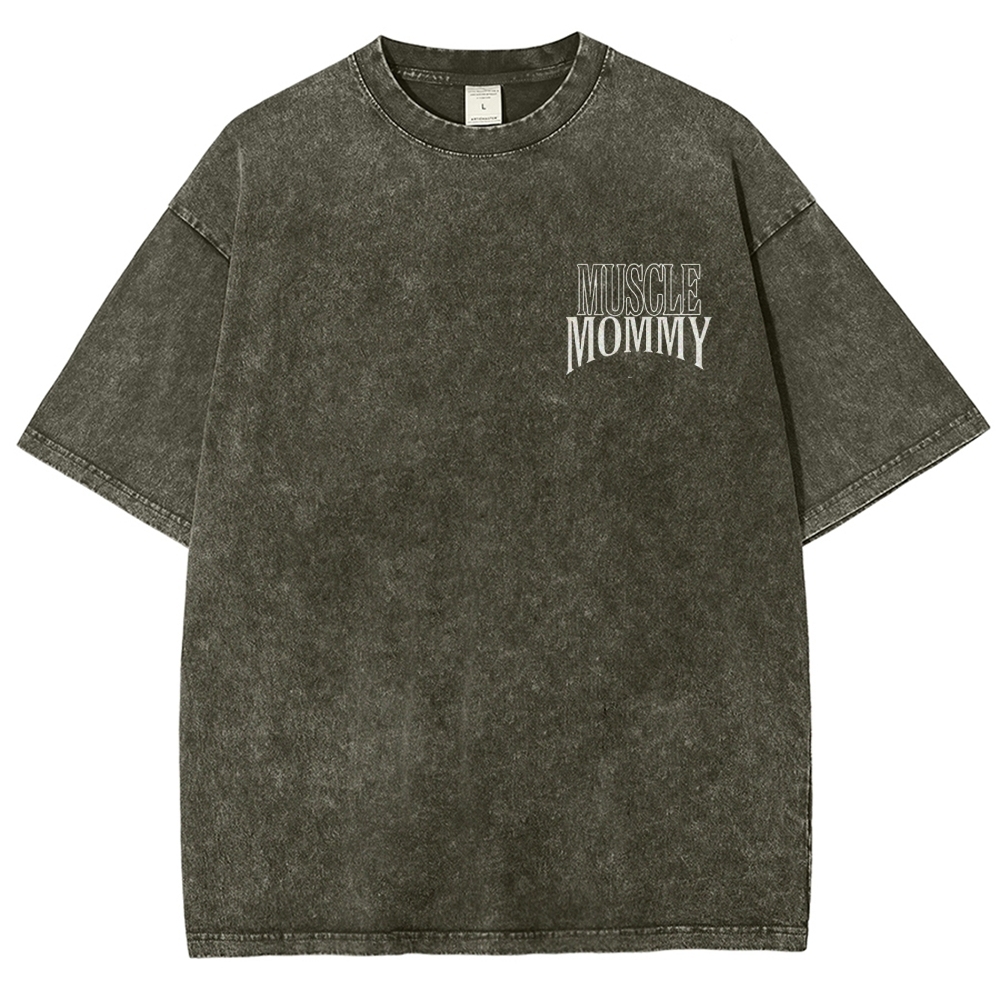 Muscle Mommy Vintage Snowflake Washed T-Shirt-moweekender