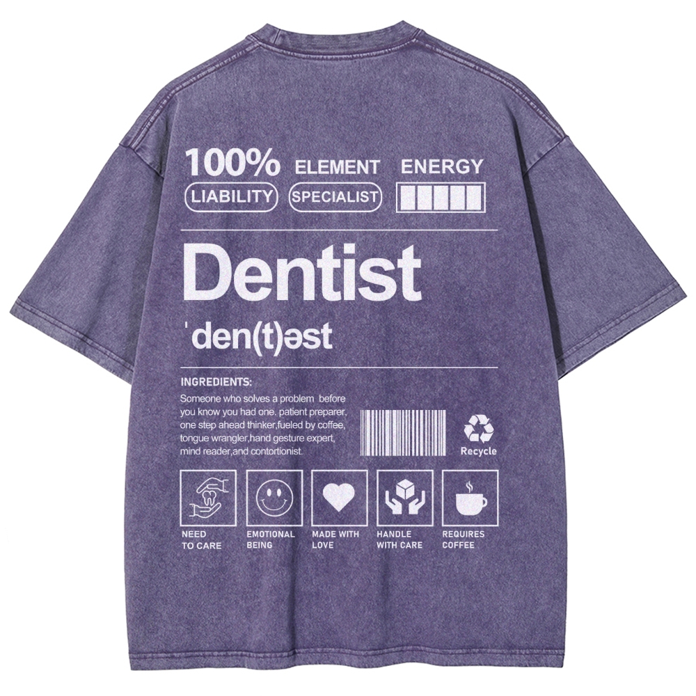 Dentist Unisex Fit Washed T-Shirt-moweekender