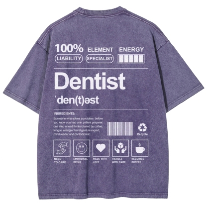 Dentist Unisex Fit Washed T-Shirt-moweekender