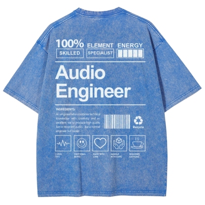 Audio Engineer Unisex Fit Washed T-Shirt