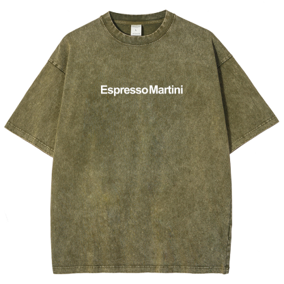 Espresso Martini Unisex Fit Washed Oversized T-Shirt-moweekender
