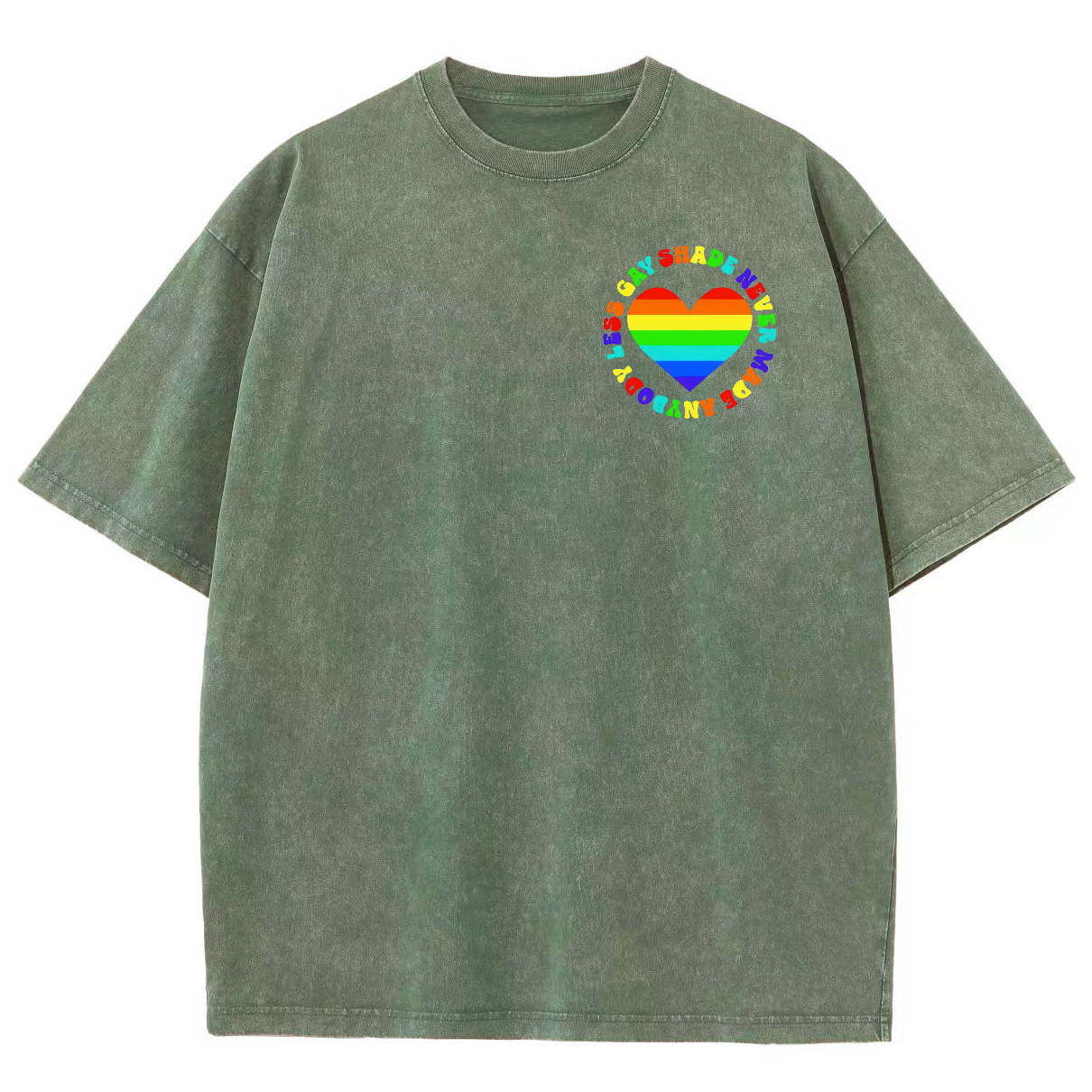 Shade Never Made Anyboday Less Gay Unisex Fit Washed Oversized T-Shirt-moweekender
