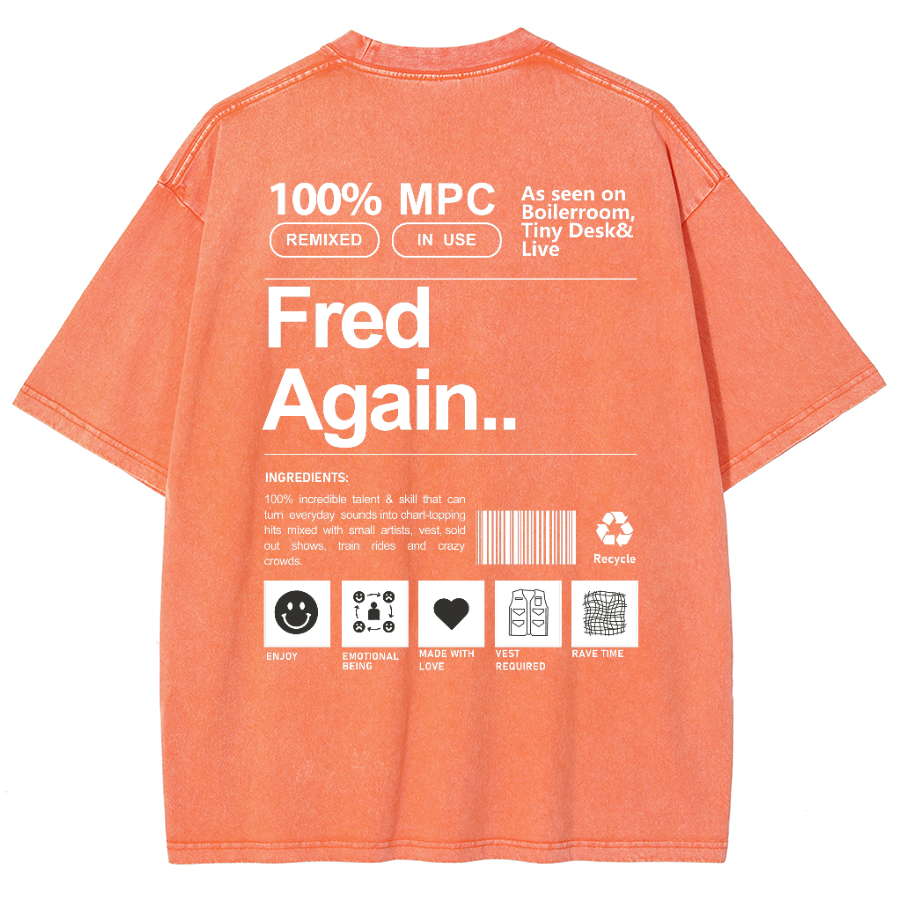 Fred Again Unisex Fit Washed Oversized T-Shirt-moweekender