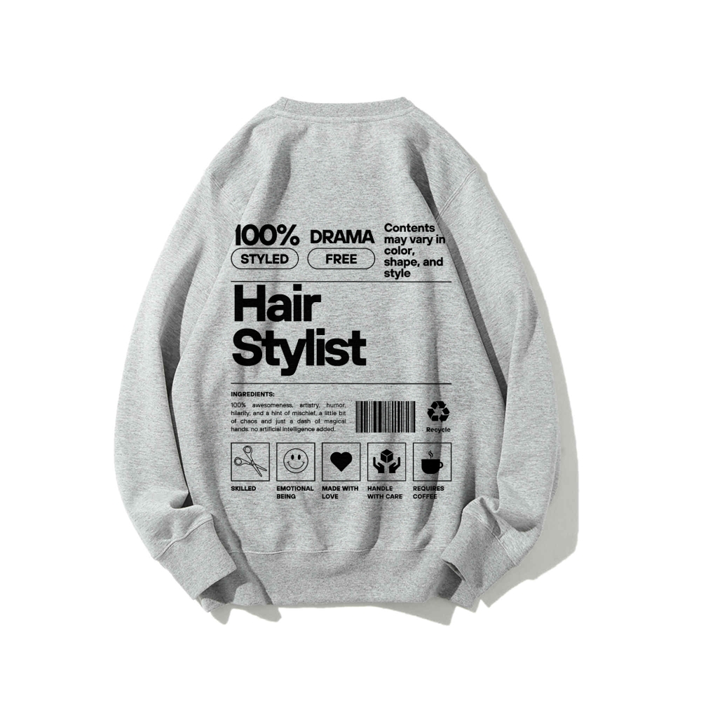Hair Stylist Casual Crew Neck Sweatshirt-moweekender