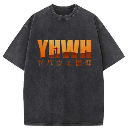 YHWH With Faith Washed Vintage T-Shirt-moweekender