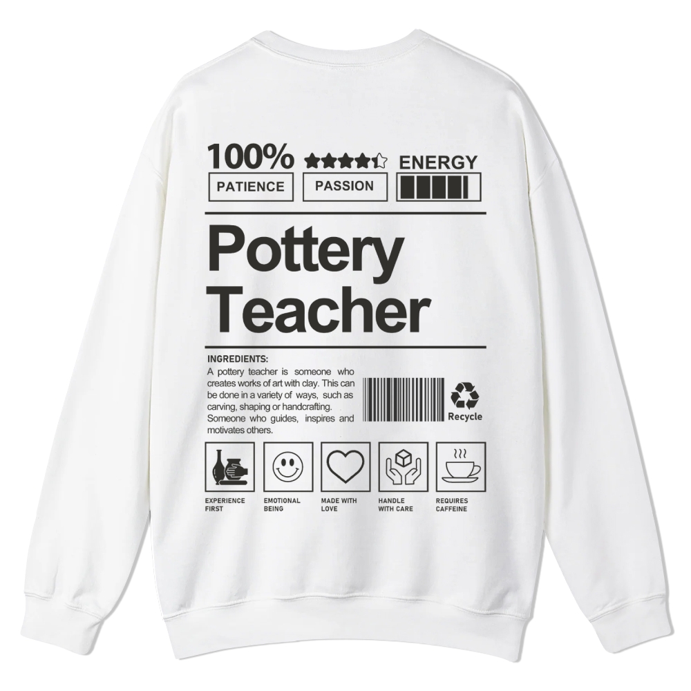 Pottery Teacher Casual Crewneck Sweatshirt-moweekender