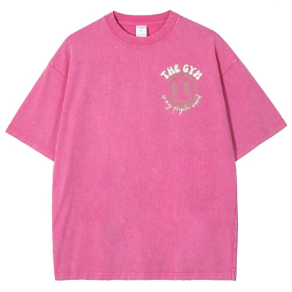 The Gym Is My Phych World Vintage Snowflake Washed T-Shirt-moweekender