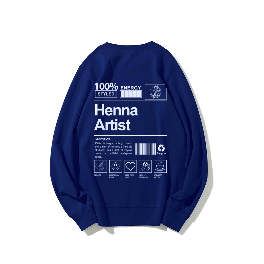 Henna Artist Casual Crewneck Sweatshirt-moweekender
